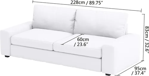 Miniatura 3 de La funda de repuesto de algodón pesado KIVIK de tres asientos (no sofá biplaza) es compatible con la funda de sofá de 3 plazas IKEA Kivik solamente.