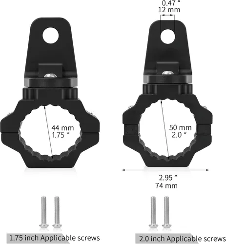 Miniatura 6 de ZIDIYORUO Soporte de luz de látigo UTV y soporte de barra de luz, abrazadera de aleación de aluminio resistente para jaula enrollable de 1.75 a 2