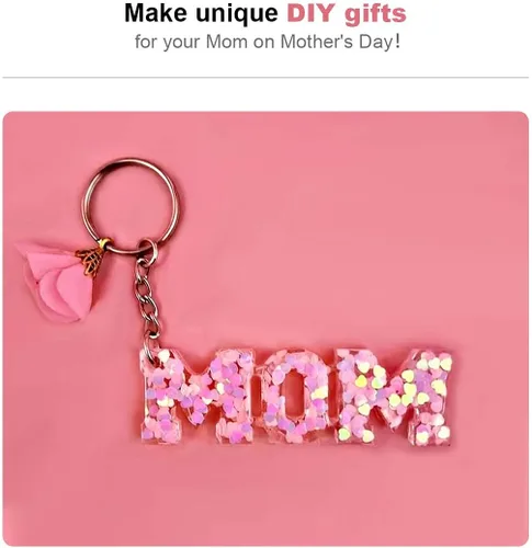 Miniatura 6 de Juego de 2 moldes de silicona para llavero de palabras de mamá y papá, moldes de arcilla de caramelo de chocolate para bricolaje, regalos del Día