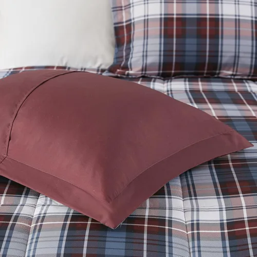 Miniatura 8 de Madison Park Essentials - Edredón a cuadros Parkston, funda a juego, funda 3M Scotchguard antimanchas, hipoalergénico, juego de ropa de cama