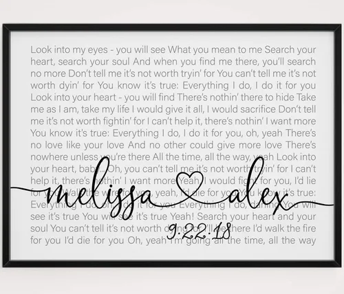 Miniatura 9 de Regalo de aniversario personalizado para marido, letra de canción de boda, póster de canción de primer baile, decoración de arte de pared, regalos