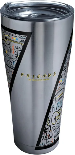 Miniatura 10 de Tervis Traveler Friends Pattern Vaso de Viaje Térmico con Aislamiento de Triple Pared Mantiene las Bebidas Frías y Calientes, 20oz, Acero Inoxidable