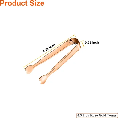 Miniatura 6 de Mini Pinzas para Servir, Anytrp Paquete de 18 Pinzas de Acero Inoxidable para Azúcar, Pinzas para Hielo de 4.3 pulgadas, Pinzas de Cocina para Oro