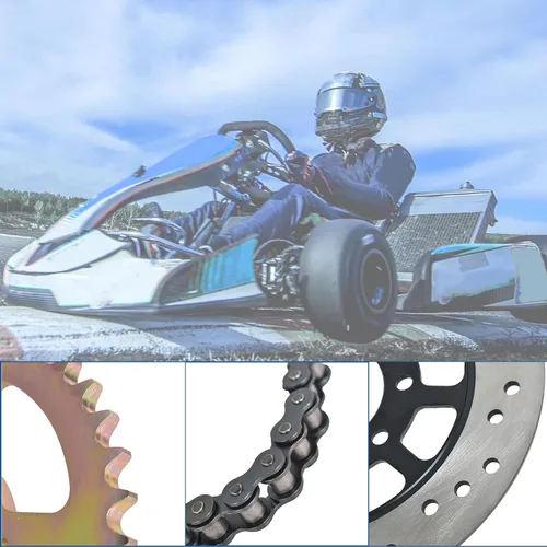 Miniatura 7 de Kit de Eje Trasero Go Kart de 44 Pulgadas con Soportes de Almohada, Piñones, Discos de Freno, Cubos, Cadenas, Cilindros Maestros de Freno y Pinzas
