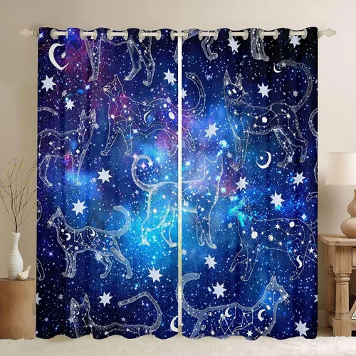 Miniatura 12 de jejeloiu Cortinas de oscurecimiento de libélula (2 paneles, 52 x 84 pulgadas), cortinas abstractas para dormitorio, sala de estar, arte moderno, 30%