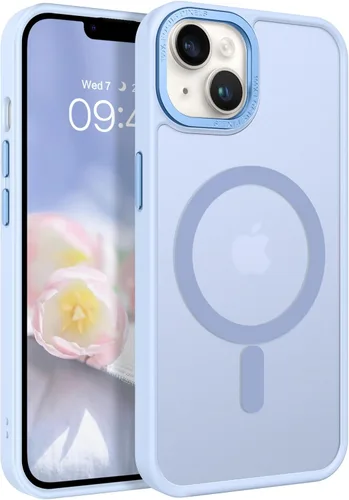Miniatura 18 de BENTOBEN Funda magnética para iPhone 14 Plus, compatible con MagSafe, translúcida mate, esmerilada, delgada, ligera, a prueba de golpes