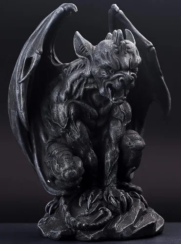 Miniatura 5 de JORAE Estatua de gárgola con alas para interior y exterior, decoración del hogar, escultura de guardián sentado, figuras de Halloween, 9 pulgadas