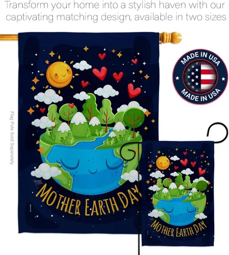Miniatura 4 de Breeze Decor - Juego de bandera para jardín con soporte de expresión de paz y apoyo a la paz y protección del medio ambiente para decoración