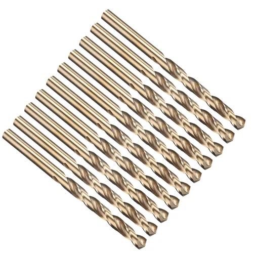 Miniatura 110 de PATIKIL Broca Jobber de 0.039 in, vástago recto M35 cobalto 5% acero de alta velocidad 135° acabado dorado para metal duro de acero inoxidable - 2