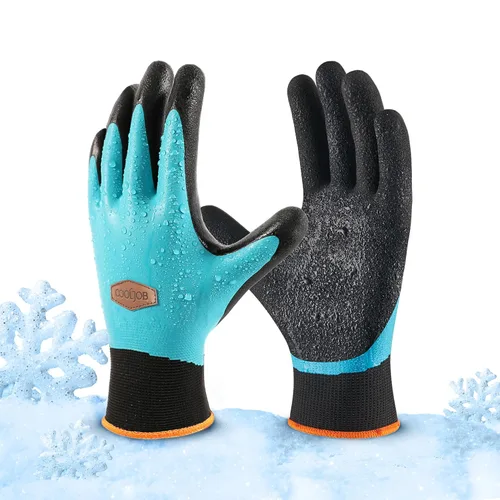 Miniatura 6 de COOLJOB Guantes de trabajo de jardinería impermeables con agarre para mujeres y hombres, doble revestimiento de goma para jardín, patio, Sin forro