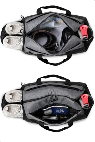 Miniatura 5 de Fitgriff Bolsa de gimnasio V2 para hombres y mujeres con compartimento para zapatos y artículos húmedos, bolsa de lona para viajes, deportes