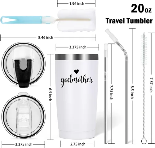 Miniatura 7 de LiqCool Regalo de propuesta de padrinos, juego de vasos aislados con llavero, regalo para padrinos de parte del ahijado, regalos de padres de Dios