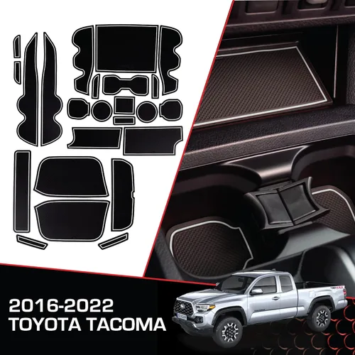 Miniatura 9 de CupHolderHero Compatible con accesorios Toyota Tundra 2014-2021 - Insertos de portavasos antideslizantes antipolvo, tapetes para consola central