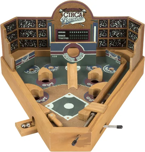 Juegos de Pinball de Béisbol de Mesa - Juguete de Arcade Retro de Deportes Clásicos en Miniatura de Madera para Coleccionistas Adultos y Niños -