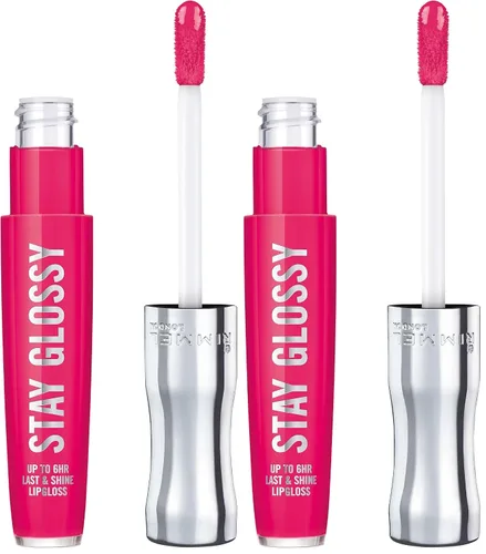 Miniatura 46 de Rimmel Stay Glossy Brillo de labios - Fórmula ligera y no pegajosa para color y brillo de labios - 130 Blushing Belgraves,.18oz Belgraves sonrojados