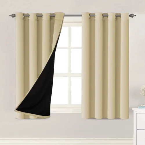 Miniatura 42 de H.VERSAILTEX Paneles de cortina 100% opacas de 45 pulgadas de largo, con aislamiento térmico, cortinas opacas con forro para dormitorio, dos capas