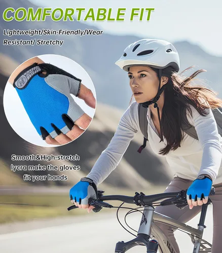 Miniatura 4 de WULI Guantes de ciclismo de medio dedo para hombres y mujeres, guantes de fitness para ciclismo, transpirabilidad, equipo de yoga antideslizante