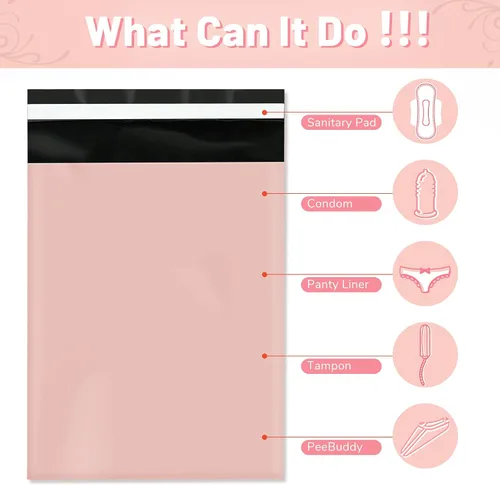 Miniatura 6 de Bolsas de eliminación de servilletas sanitarias, 100 bolsas de eliminación personal femeninas para tampones y almohadillas, selladas autoadhesivas
