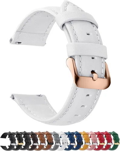 Miniatura 47 de Fullmosa Correa de reloj de piel de liberación rápida para hombres y mujeres, correas de repuesto de ancho 0.472 in, 0.551 in, 0.630 in, 0.709 in