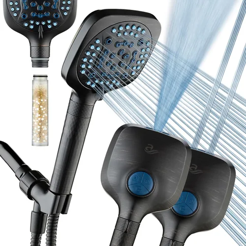 AquaCare - Cabezal de ducha filtrado de alta presión 4X de 10 modos de pulverización, cabezal de ducha de mano que filtra cloro para curar la piel