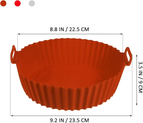 Miniatura 6 de Hemoton Freidora de aire de silicona para freidora de aire reutilizable, cesta de silicona, forro de repuesto para freidora de aire, accesorios
