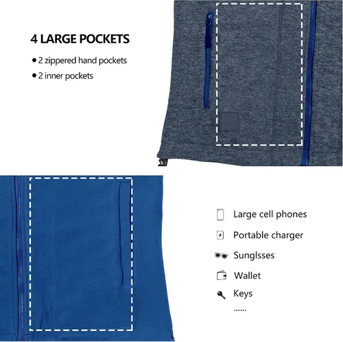 Miniatura 16 de Little Donkey Andy Chaleco de forro polar reversible para hombre, ligero, cálido, sin mangas, con capucha, para senderismo, caminar, viajar
