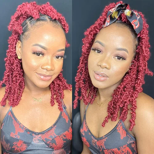 Miniatura 119 de ZRQ Butterfly Locs Cabello de Ganchillo Corto 6 Paquetes Negro Cabello Bob de Ganchillo 8 Pulgadas Locs Sintéticos Desordenados Desgastados Trenzas