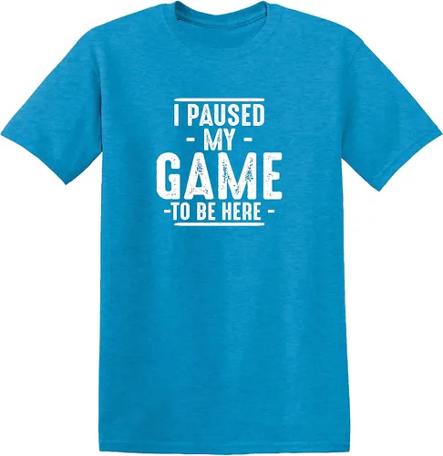 Miniatura 29 de Camiseta divertida con texto en inglés "I Paused My Game to Be Here" para hombre