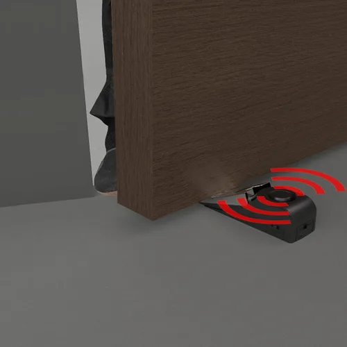 Miniatura 6 de Paquete de 2 alarmas portátiles de tope de puerta y cerradura de puerta, dispositivos mejorados de seguridad para el hogar, tope de puerta