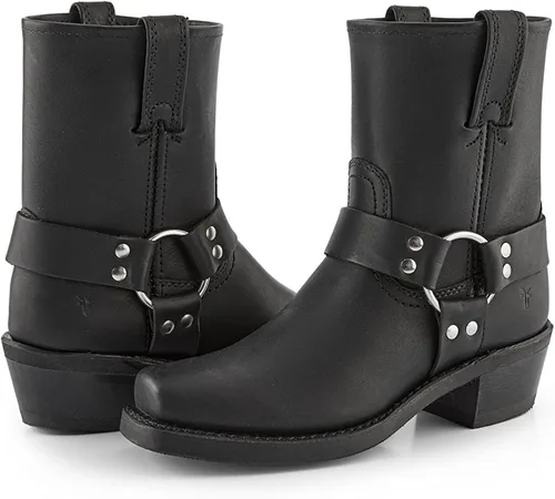 Miniatura 9 de Frye Arnés 8R Botas para mujer hechas de cuero italiano lavado y engrasado con construcción Goodyear Welt, suela de goma y tacón de cuero apilado
