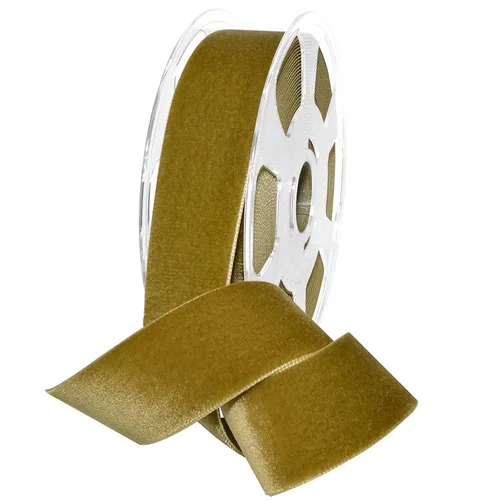 Morex Ribbon - Listón de terciopelo Nylvalour de 1 1/2 pulgadas por 11 yardas, color oro antiguo, artículo 01240/10-533