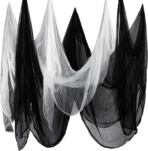 Boao Paño de queso de Halloween para manualidades, tela de gasa de muselina de algodón grande para fiesta de Halloween, decoración de fiesta en