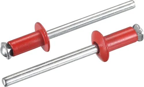 Miniatura 14 de uxcell Remaches ciegos de aluminio, 0.157 in x 0.236 in (5/32 pulgadas x 15/64 pulgadas), remache de extremo abierto, cabeza redonda plana para unir