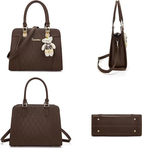 Miniatura 105 de Bolsos de mano de moda para mujer, bolsa de hombro, asa superior, bolsa de mano, juego de 4 piezas