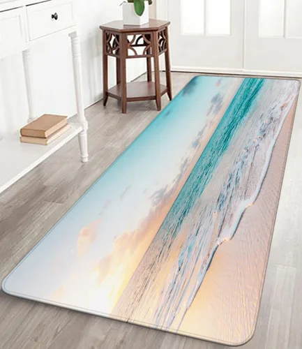 Miniatura 21 de Alfombra antideslizante de espuma de esponja de pelo bajo para puerta de baño, alfombras separadas a prueba de deslizamiento, alfombra de ilusión