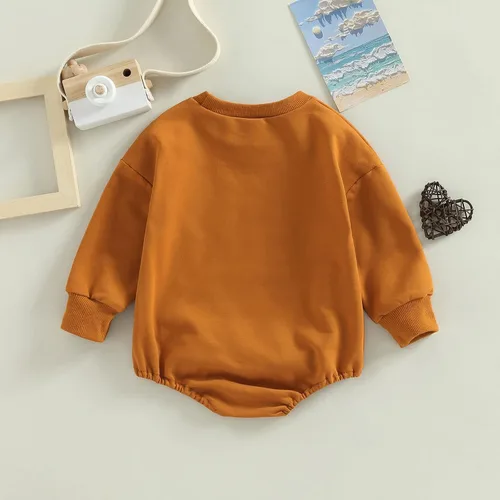 Miniatura 63 de Ropa de Halloween para bebé niña, sudadera con estampado de calabaza, mameluco de burbujas, lindo traje de Acción de Gracias de otoño
