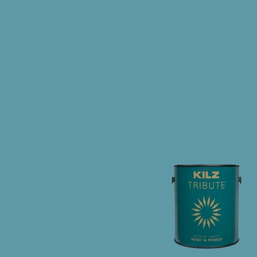 Miniatura 163 de KILZ TRIBUTE Pintura e imprimación, para interiores, semibrillante, Vintage Indigo, 1 galón Índigo Victoria