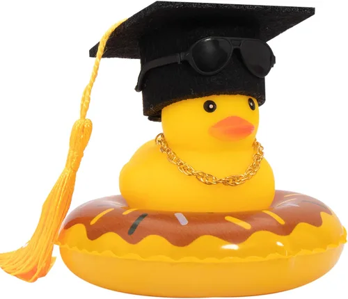 Miniatura 24 de wonuu Pato de Goma para Automóvil, Decoración de Pato Amarillo para Tablero con Sombrero de Sol, Anillo de Natación, Collar, Gafas de Sol