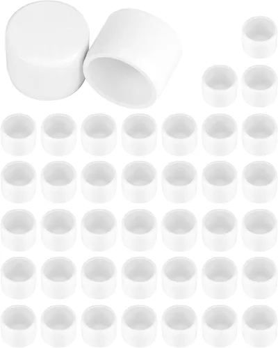 Miniatura 9 de QWORK Tapón de PVC para tubo de extremo, paquete de 20 piezas, 1/2" grado para muebles SCH40, tapón de tubo, conector de enchufe externo, blanco