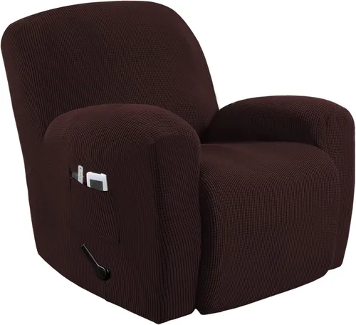 Miniatura 14 de MeilleMaison Funda elástica para silla reclinable, funda para sofá de 1 pieza con parte inferior elástica, lavable, protector de muebles Negro