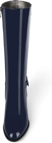 Miniatura 3 de SKYSTERRY Botas altas hasta la rodilla de tacón bajo con cremallera y puntera redonda para mujer de 2 pulgadas