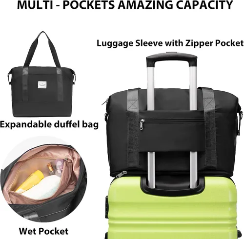 Miniatura 5 de LONG VACATION Juego de equipaje de 4 piezas de ABS hardshell TSA Lock Spinner Ruedas equipaje de mano en maleta, Manzana Verde (Apple Green), Juego