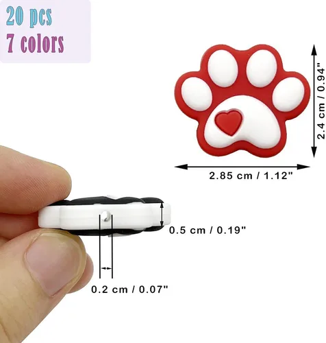 Miniatura 3 de 20 cuentas de pata de perro de colores mixtos, cuentas focales para bolígrafos, topes de aguja de tejer, cuentas espaciadoras sueltas para hacer