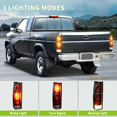 Miniatura 3 de AUTOSAVER88 Luces Traseras Compatibles con 86-94 1986-1994 Hardbody D21, 1995-1997 Hardbody Pickup Lámparas Traseras Carcasa Negra Lente Transparente