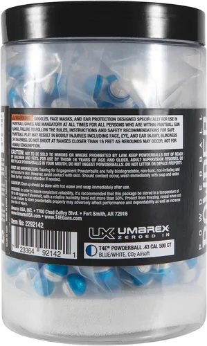 Miniatura 3 de Umarex T4E - Munición de bola de polvo de calibre .43 prémium para pistolas de paintball, 500 unidades, multicolor (bola de polvo calibre .43)