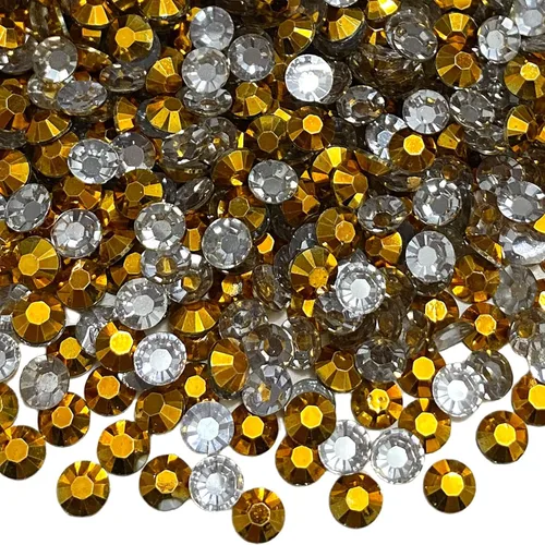 1500 piezas de diamantes de imitación de resina AB de 0.236 pulgadas (0.236 in) con parte trasera plana, purpurina redonda sin fijación para