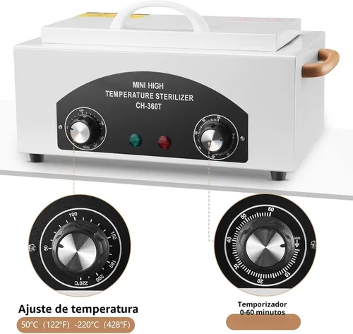 Miniatura 5 de Esterilizador de Alta Temperatura Máquina de Autoclave 110V 300W Esterilizador de Herramientas para Uñas Esterilizador de Calor Seco Esterilizador