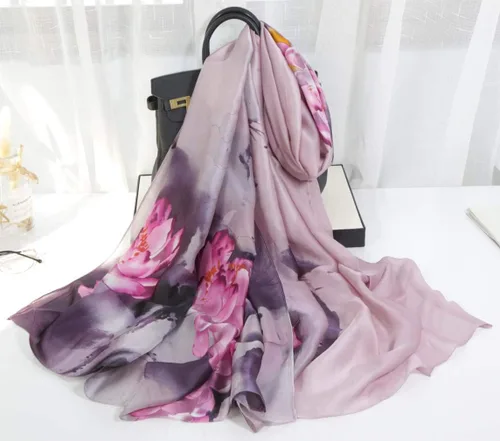 Miniatura 2 de Bufandas para mujer ligeras con estampado de flores, chales, bufandas de moda, chales con protección solar