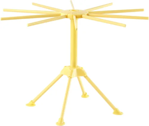 Miniatura 8 de Secador de pasta plegable Ourokhome, secador de espaguetis caseros de plástico con 10 brazos, colgador de fideos plegable para la cocina, estable