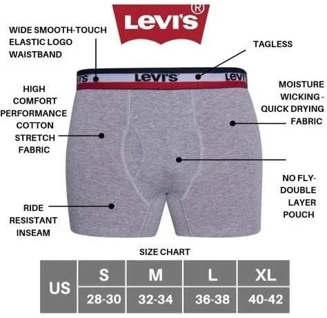 Miniatura 7 de Levi's Calzoncillos tipo bóxer transpirables y elásticos para hombre, paquete de 4
